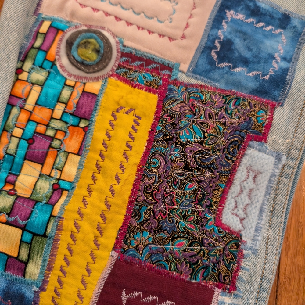 501 Levi's Patchwork Embroidered Bootcut Jeans Be… - image 7